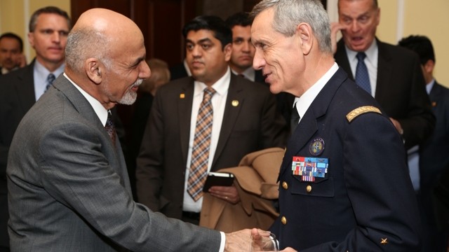 SACT shakes hands with the President of Afghanistan (NATO Transformation Seminar, March 2015)