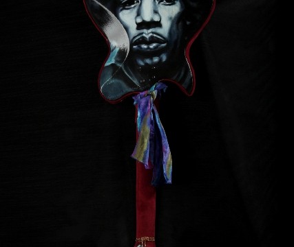 This Jimi Hendrix inspired guitar art is from painter Clayton Singleton. It’s titled “Bold as Love” and is part of the Instruments of Art exhibit and fundraiser for Tidewater Arts Outreach.